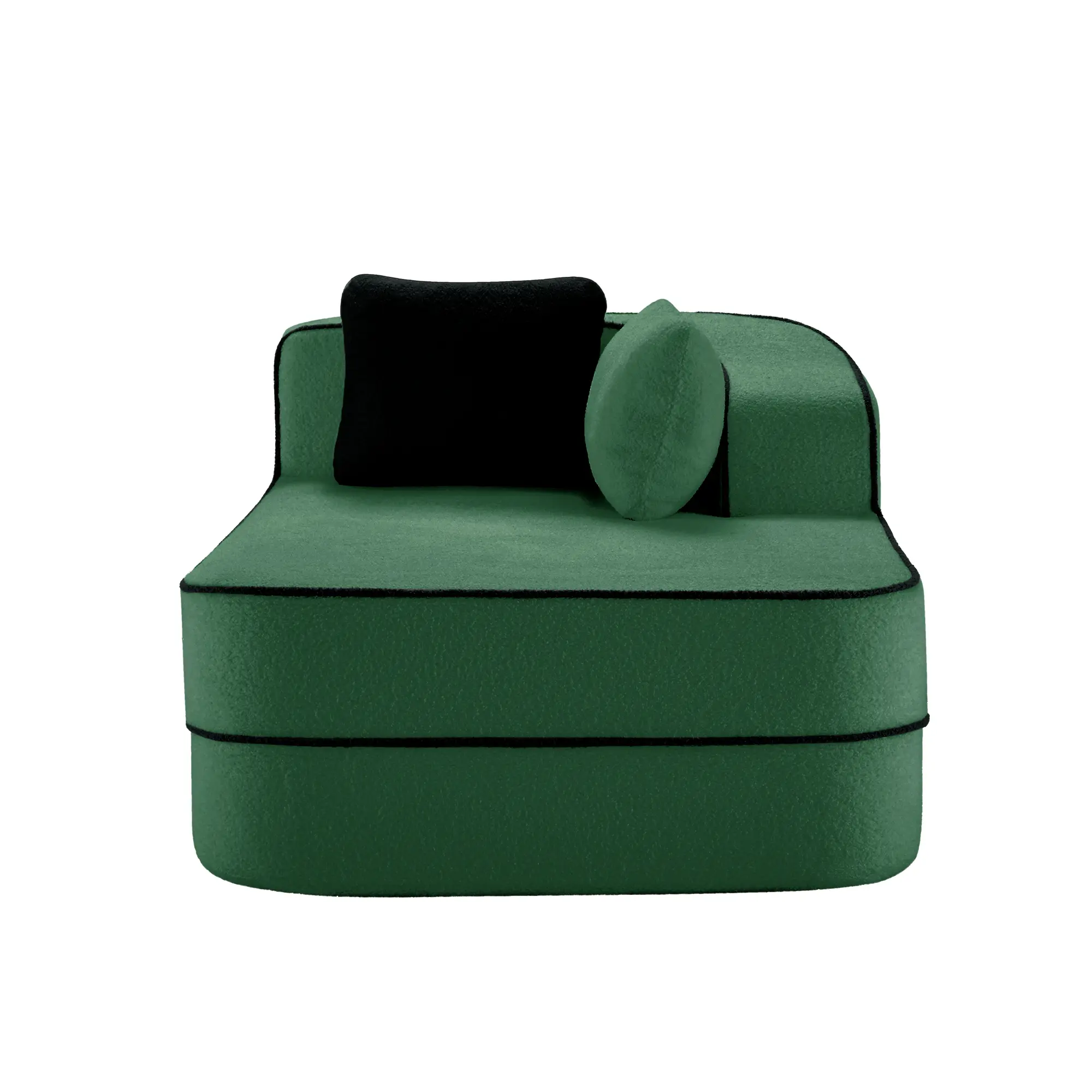 Right Chaise Sofa with Pillows Teddy Fabric Couch for Living Room, Green L-Shaped Sectional Sofa with Chaise Lounge, Cozy Upholstered Sofa with Pillows, Modern Sofa for Living Room, Family Room, Apartment, Single Seater Sofa with Chaise