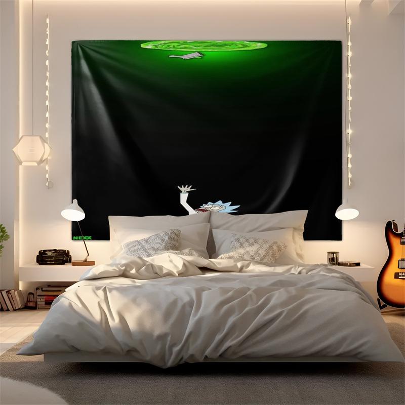 Rick and Morty Pattern Durable Decorative Tapestry for Home Decor, Stylish Room Flag, Unique Wall Art for Living Room and Bedroom, Gift for Kids and Teens