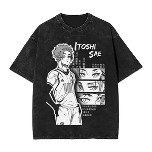 valentine shirts Man T Shirt Oliver Aiku Art Anime 10Blue Lock Washed T-Shirts Harajuku  Beach Tee Shirt Vintage Simple Casual Clothes Hot Sale