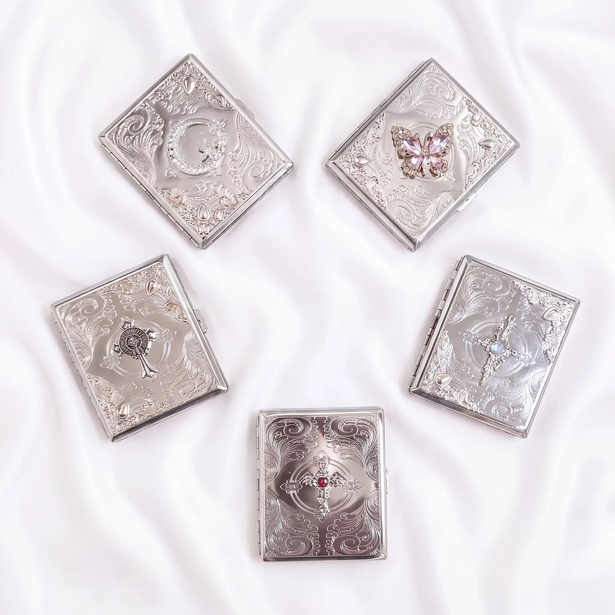 Wallet Vintage Metal Art Deco Card Clip Wallet - Victorian Business Card Holder, Gothic Gift Accessory