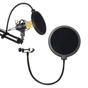 Microphone Pop Filter Shield Dual Layered Wind Pop Screen with Flexible 360 Degree Gooseneck Clip Stabilizing Arm Handheld Voice Changer Smart Assistant Headset ENC Wireless Trucker Bluetooth Mic Quran Speaker LED Light frame Auto Clicker for