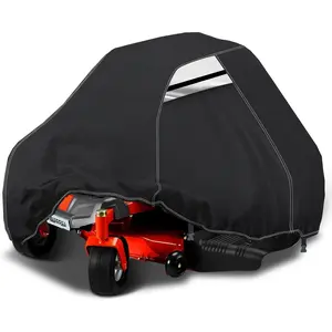 Zero Turn Mower Cover - Anti-UV Lawn Mower Cover  Outdoor, 210D Lawn Tractor Cover with Drawstring & Storage Bag  Fit up to 60" Decks - Handles and  Air Vents