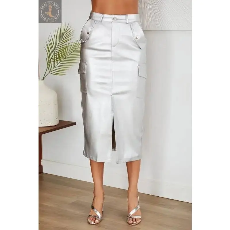 Venti6 MIDI SKIRT WITH CARGO POCKETS (92002-PU)