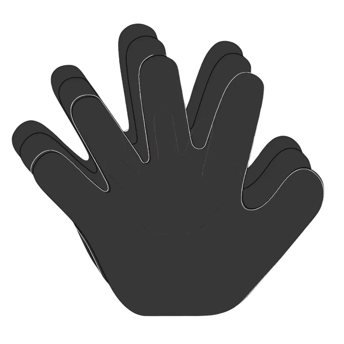 SHAPES ETC. Black Halloween Hand Cut-Outs - 5.5" Single-Color Creative Festive Decor Accessories