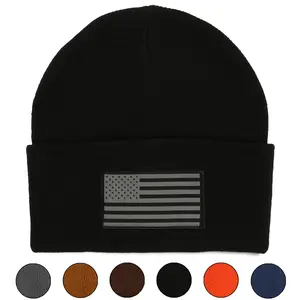 American Flag Beanie Acrylic Cuffed Watch Cap