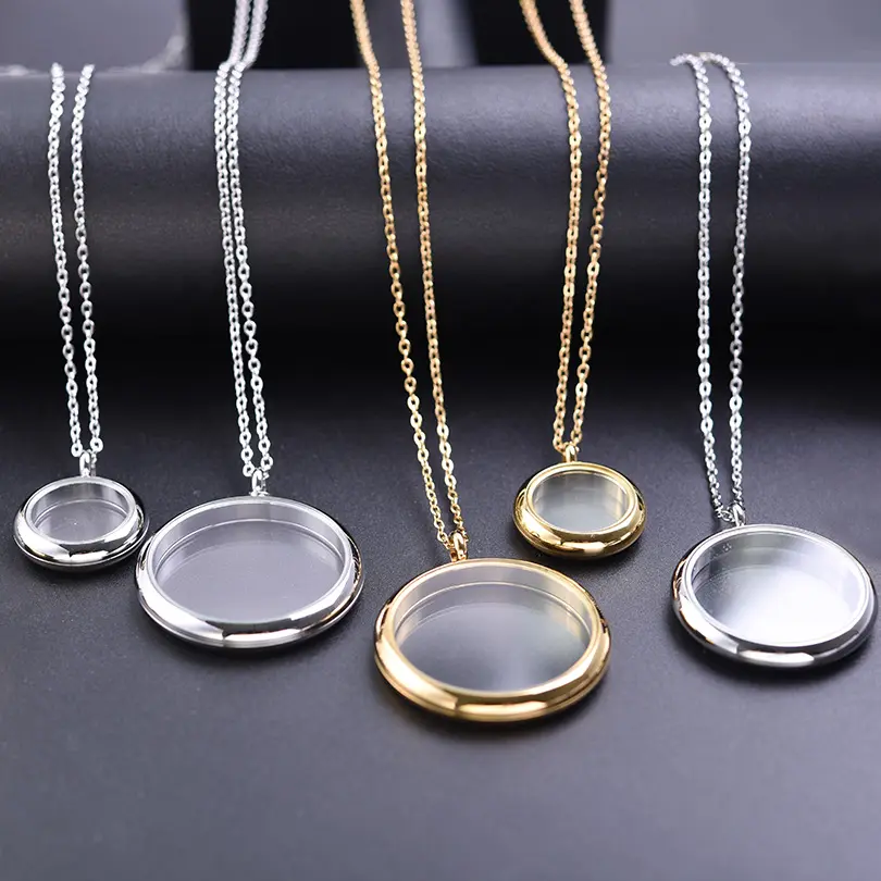 High Fashion Twist Locket Pendant Necklaces For Women Men Jewelry Memory Photo Floating Charm DIY Stainless Steel Lockets Gift