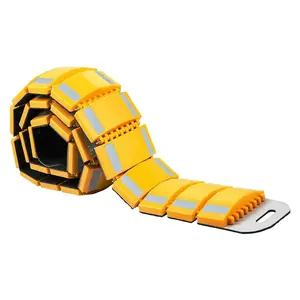 YUEWO Portable Speed Bump 9.8 Feet Length Reflective Plastic Hump Vehicle Traffic Speed Bump Car Truck Automotive for Asphalt Concrete Gravel Driveway Roads Parking Lot