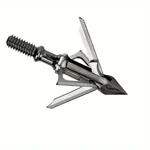 6PCS Crossbow Archery Broadheads 100 Grain Mechanical Broadhead for Compound Bows and Crossbows