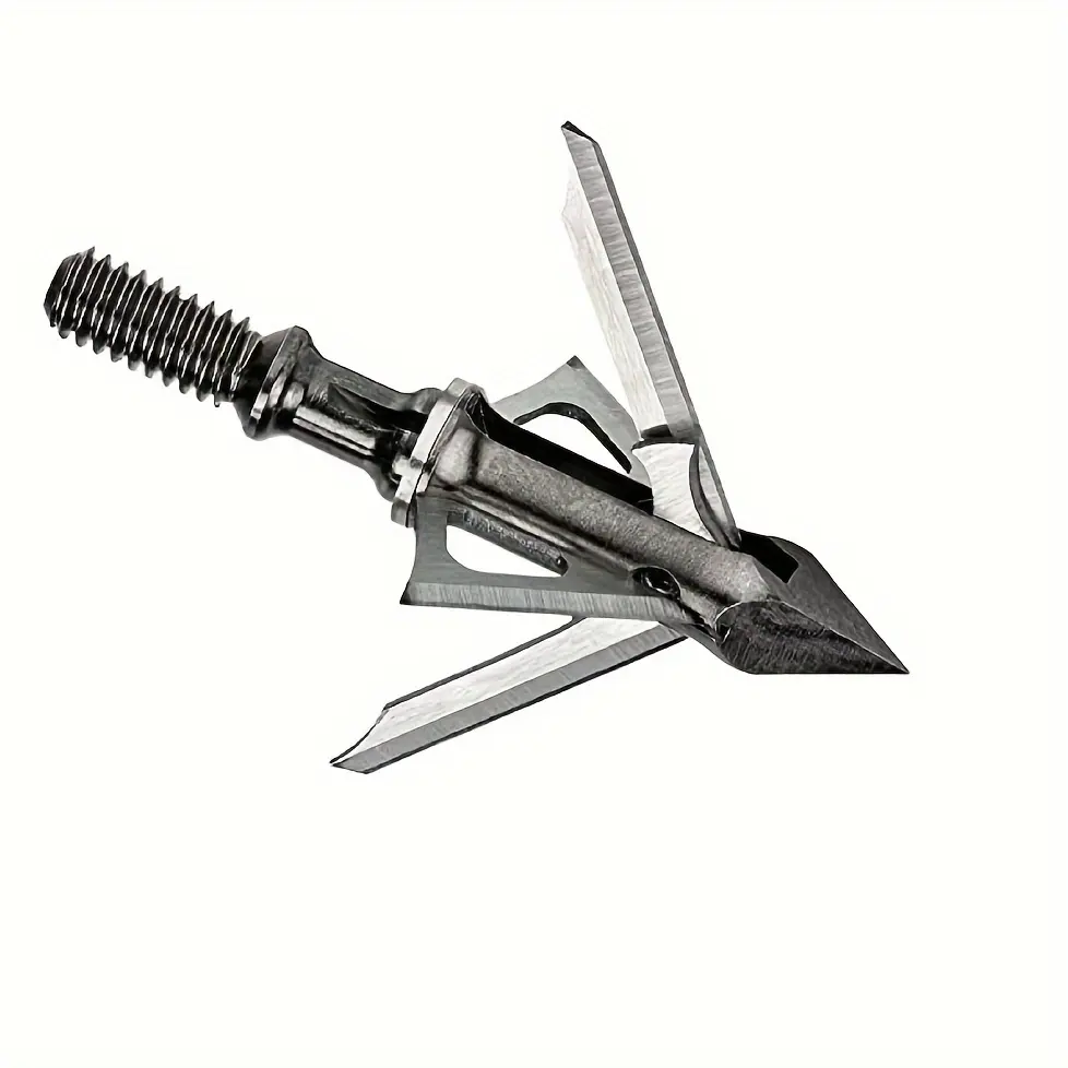 6PCS Crossbow Archery Broadheads 100 Grain Mechanical Broadhead for Compound Bows and Crossbows