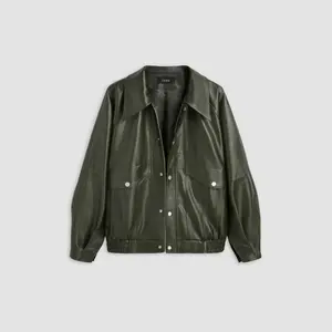 Cider [5 colors, size 0-26] Faux Leather Zipper Jacket