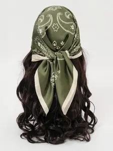 1pc Fashion Paisley Print Scarf, Bohemian Style Women's Head Scarf, Luxurious Satin Feel Decorative Bandana for All Occasions, Boho Style Scarf