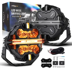maXpeedingrods 7 inch Matte black DRL+RGB Round Universal Driving auxiliary light
