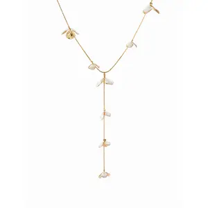 Cider FLOWER PENDANT Y-SHAPE NECKLACE