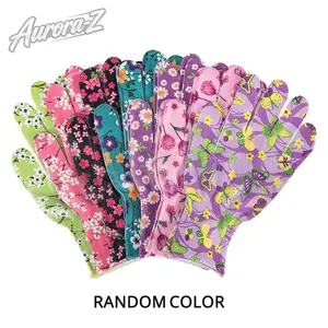 6 Pairs Women's Breathable Nylon Gloves, Multi-Functional Floral Printed Gloves, Random Colors Lightweight Gloves For Gardening Cleaning Driving Outdoor Activities