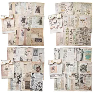 4 Pcs Vintage Decoupage Paper Journaling Scrapbooking Supplies Craft Paper DIY Bullet Journal Artwork Art Collage Paper Beauty & Personal Care Crafting Kit