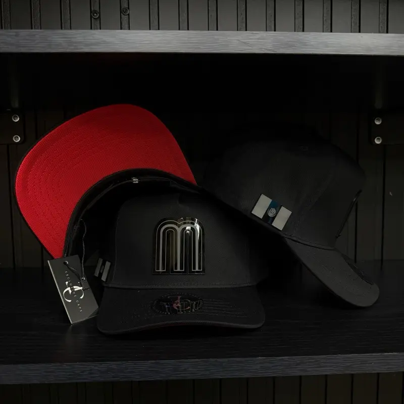 Exclusive Caps Mexico M SnapBack Hat- Black/red Cotton Cap Exclusive Caps Mexico M SnapBack Hat- Black/red Cotton Cap