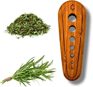 Handmade Cherry Hardwood Herb Stripper – Multi-Size Holes for Rosemary, Thyme, Oregano – Artisanal Kitchen Tool from Central Kentucky Woodshop, Food-Safe Finish