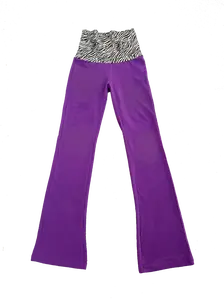 Zebra Foldover Purple Flare Bottom Yoga Pant 2010s nostalgia y2k trendy leggings pants