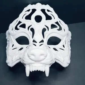 3D Printed Earless Wolf Mask