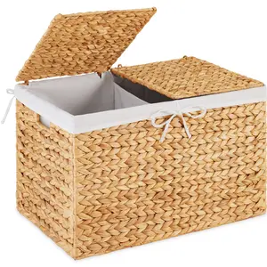 Best Choice Products Large Storage Basket w/ Separate Lid, Washable Sectioned Liner Bag
