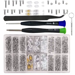Eyeglass Repair Tool Kit -Stainless Steel Eyeglass Repair Kit，Mini Screwdriver Set for Glasses Fix | Rust-Resistant Screwdriver Tweezers, Replacement Screws for Glasses Sunglasses