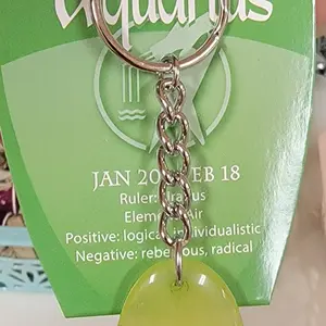 Aquarius Zodiac New Jade Keychain