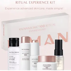 RADIANSOME RIMAN Ritual Experience Kit by PIELCELLERISH 5-Piece Travel Set Active Cleanser & Moisturizer for Gentle Daily Skin Care Routine Gift Retinol