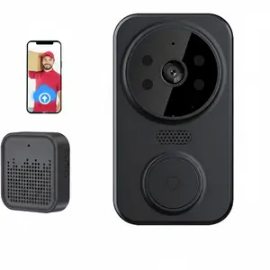 Video Doorbell Wireless with Chime Receiver HD Camera IR Night Vision Two-Way Talk 50 Meter Penetration Motion Alerts App Control for Front Door Security