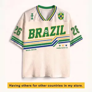 Brazil Soccer Jersey, Retro Samba Shirt, Custom Name Number Jersey, Brazilian Football Fan Gift