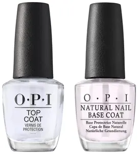 OPI Nail Polish Top and Natural Nail Base Coat, Protective High-Gloss Shine, 0.5 Fl Oz Each