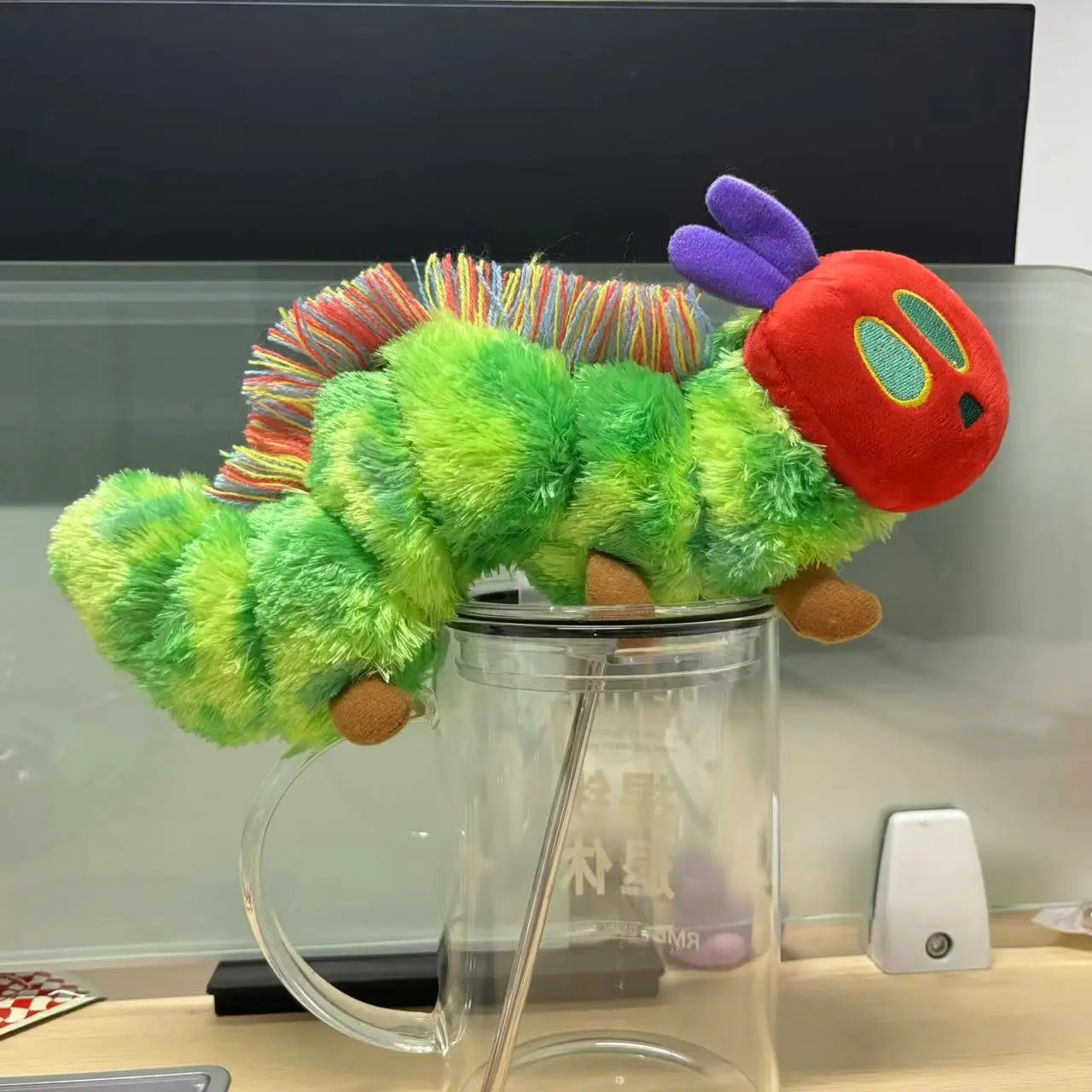 9.8 Inch Caterpillar Plush Toy, Soft Stuffed Animal Doll, Cute Home Decor Gift Idea, Very Hungry Fuzzy Worm Figurine, Cuddly Stuffed Animal, Super Soft Fluffy, Stuffed Animal Gifts