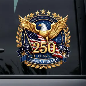 [BUY 1 GET 1 FREE] USA 250 Years Independence Car Sticker 2PCS 1776-2026 Patriotic Vinyl Decals for Vehicles Trucks Windows Laptop 4th of July American Flag Decor Durable Easy to Apply
