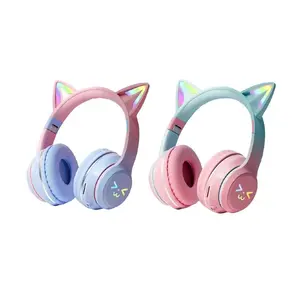 Wireless Headphone, Wireless Audio Headphones, Cat Ear Design Headphone with Built-in Microphone, Foldable Bluetooth-compatible Headset for Mobile Phone, Gift