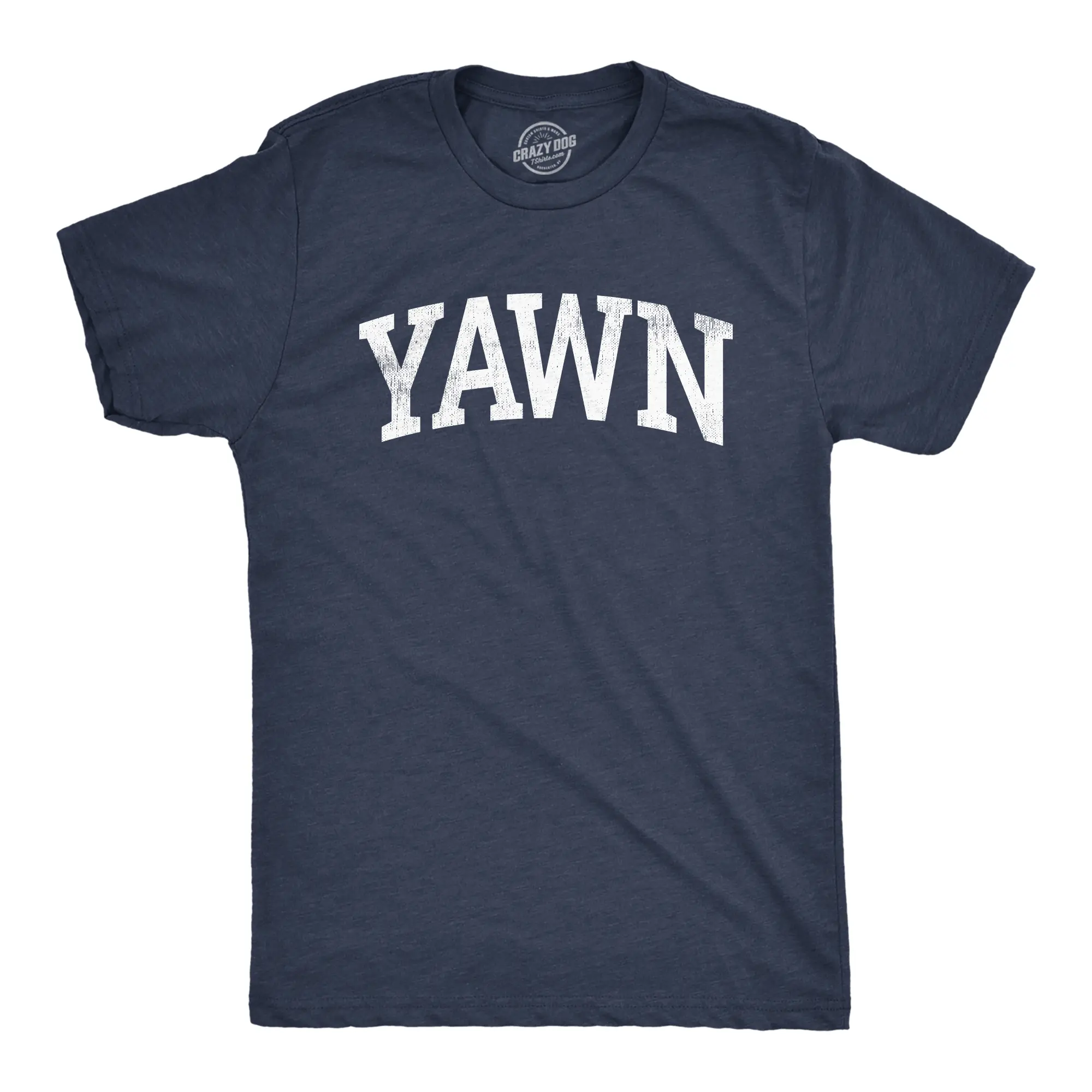 Mens Yawn T Shirt Funny Silly Sleepy Tired Exhaustion Joke Tee for Guys Mens Funny T Shirts Cool Vintage Fashion T-Shirt Gift Classic Menswear Funny Sarcastic Short Sleeve Novelty Tees for Guys Navy -