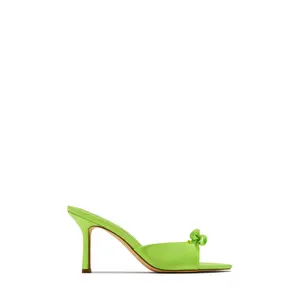 Camila Mid Heel Mules - Lime