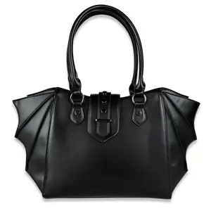 Vintage Punk Tote Bag with Bat Wing Design | Large Capacity Crossbody Bag for Women | Trendy Gothic Aesthetic for Commute & Travel #gothic #vintagebag