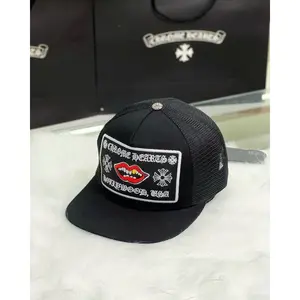 Black Gothic Trucker Hat Vintage Streetwear Cap Embroidered Mesh Snapback Hip Hop Fashion