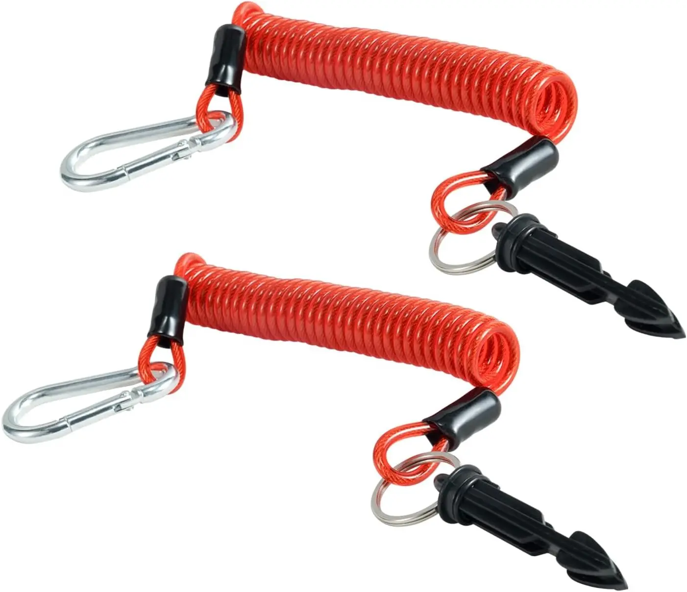 2pcs Trailer Breakaway Cable, 6FT High Rebound Spring Trailer Emergency Brake Cable with Trailer Breakaway Pin for RV