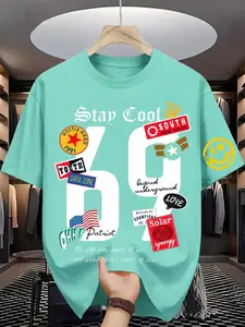 Digital T-Shirt, Lightweight Polyester, Round Neck, Short Sleeve, Slim Fit, 3D Print, Dynamic Color Design, Gift Idea