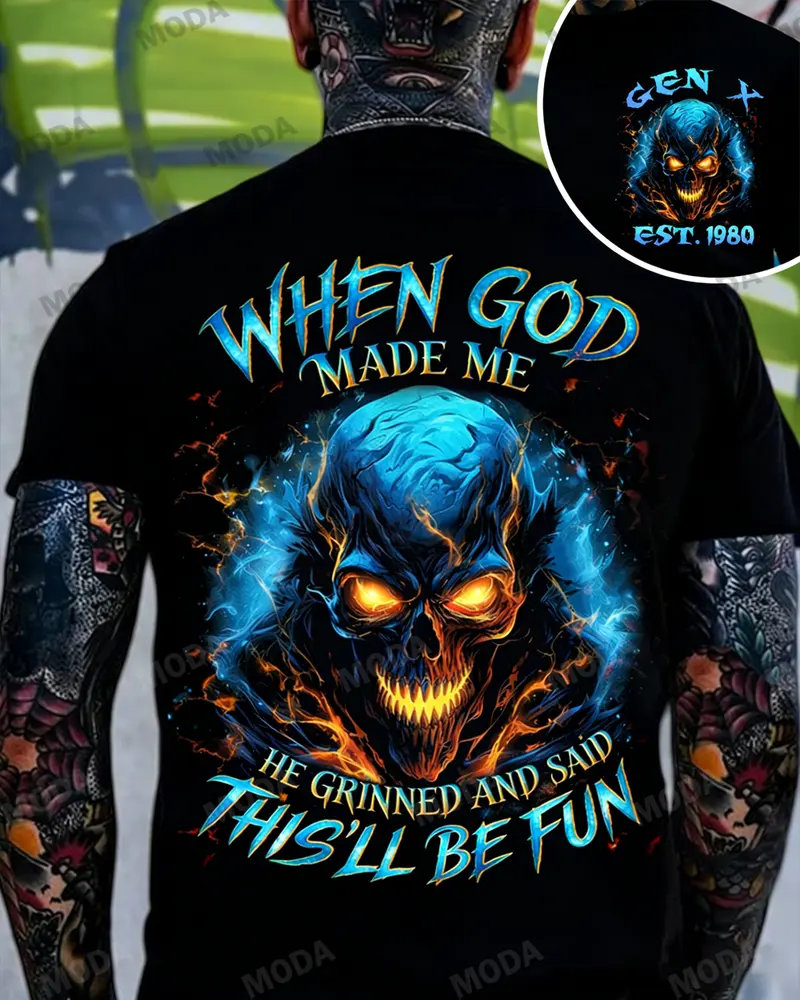 Chaosmoda Generation X Fun Fact I Don't Care Custom Year Skull T