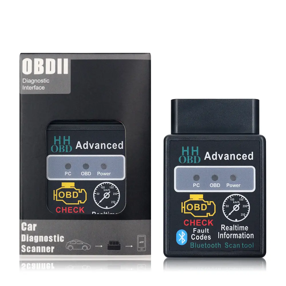 Bluetooth V2.1 OBD2 Diagnostic Scanner - 2.76x1.77" Ultra-Compact Plug-and-Play Tool, Upgraded Discreet Design, Engine Diag. & Fault Codes Reader for Cars & Light Trucks, Color Box Packaging