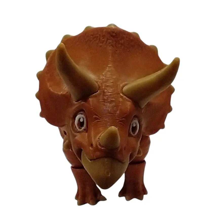 BS208Creations Decorative 3D Printed Triceratops Dinosaur Figurine - 6 inches x 3 in PLA Plastic, Animal Design Desk Decor, Shelf Accent for Dinosaur Lovers