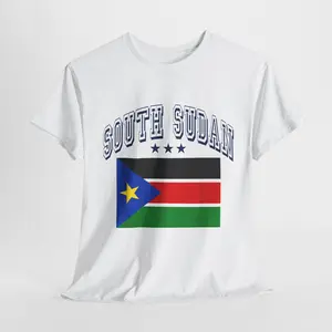 South Sudan Retro Throwback Flag Athletic Unisex T-Shirt, Short-sleeve, Full Color Casual Menswear