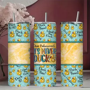 1pc 17oz/17.5oz/20oz/22oz/26oz/30oz/30.5oz/32oz/33oz/40oz stainless steel insulated mug, Dear Autocorrect It's Never Duck，perfect for camping, outdoor activities, and office use, making it an ideal gift for Easter, Thanksgiving, Father's Day, Mother's Day
