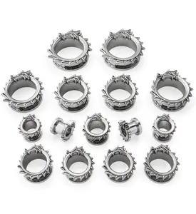 Dragon Wrap Stainless Steel Tunnel Plugs