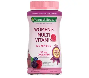 Nature's Bounty Optimal Solutions Women's Multivitamin, Immune and Cellular Energy Support, Bone Health, Raspberry Flavor, 80 Gummies, 40 Total Servings