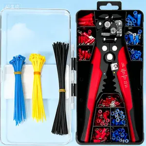 Professional Automatic Wire Stripping Tool with 260PCS Connectors Kit, Reusable Crimping Terminals, Quick Adjustable Stripper, Electrical Wire Crimper and Cutter for DIY Projects