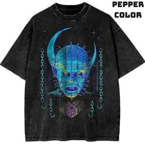 Pinhead Shirt, Hellraiser Shirt, Horror Movie Shirts, Crew Neck Casual Tshirt, Vintage Graphic Tees, Unisex Halloween T-Shirt Gifts For Men Women Streetwear Top Menswear Womenswear