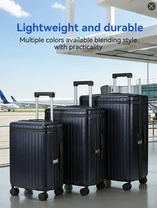 Unisex Business Travel Suitcase Set with Universal Wheels, Three Pieces, Nesting Luggage, 20/24/28-inch Trolley Case
