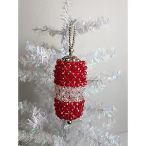 Vintage Red Beaded Christmas Ornament
